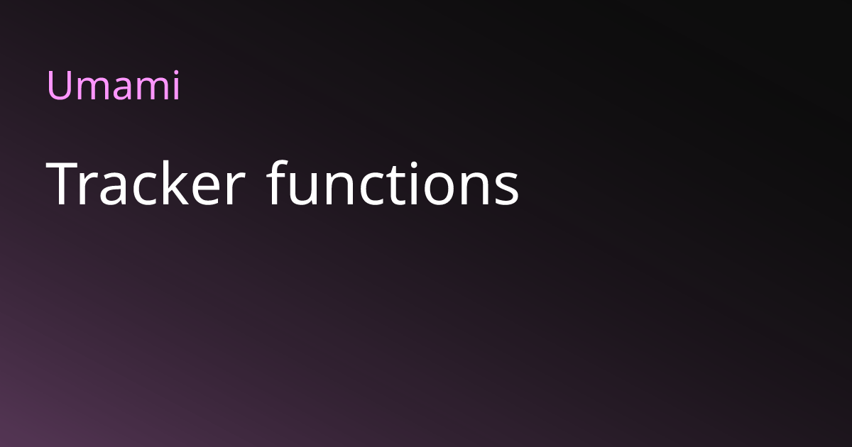 Tracker functions
